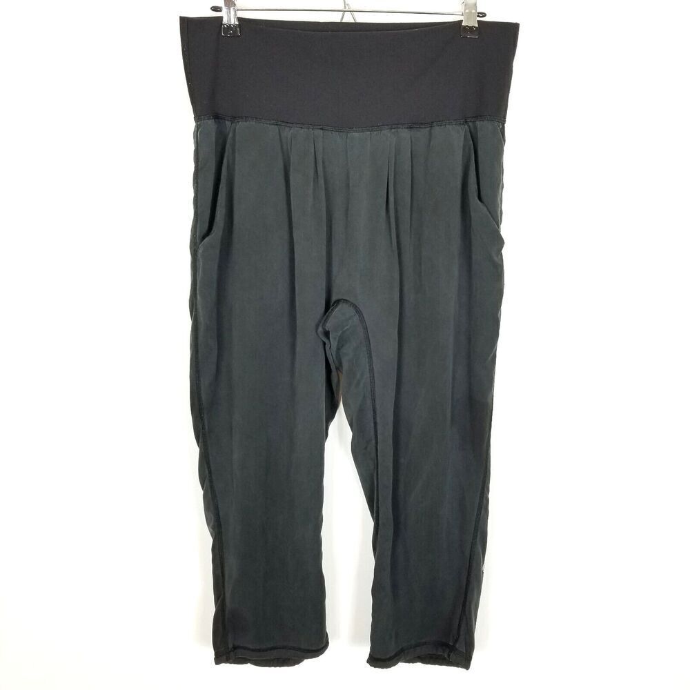 Lululemon Athletica Tencell High Waist Crop Pants Black Women's Size 8